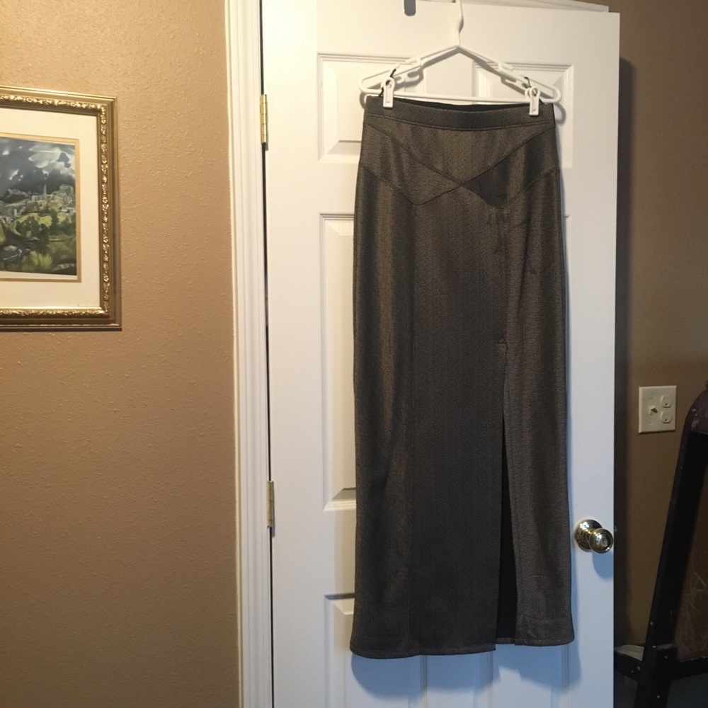 Free People Bronze maxi skirt with slit